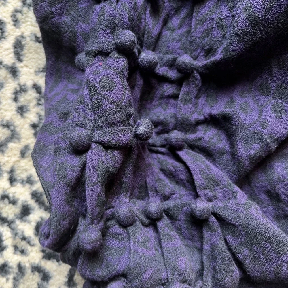 Women Purple Textured Scarf Wrap Shawl |‎ Coldwater Creek Boho Style Lightweight
